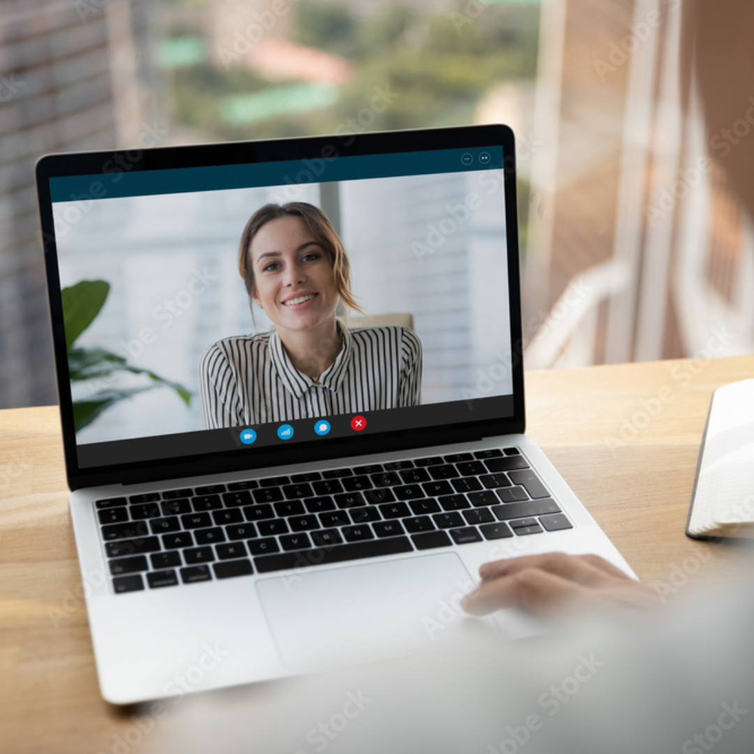 Professional consultation call with cybersecurity expert on laptop screen
